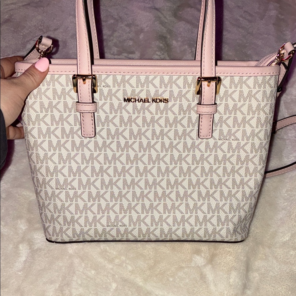 Michael Kors Pink and Cream Tote Bag